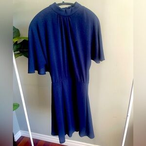Mango Short Navy Dress with Sleeves Size XS